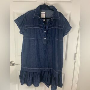 NWT Denim Mini Dress with pockets plus size dark blue New Collection Sz XXL